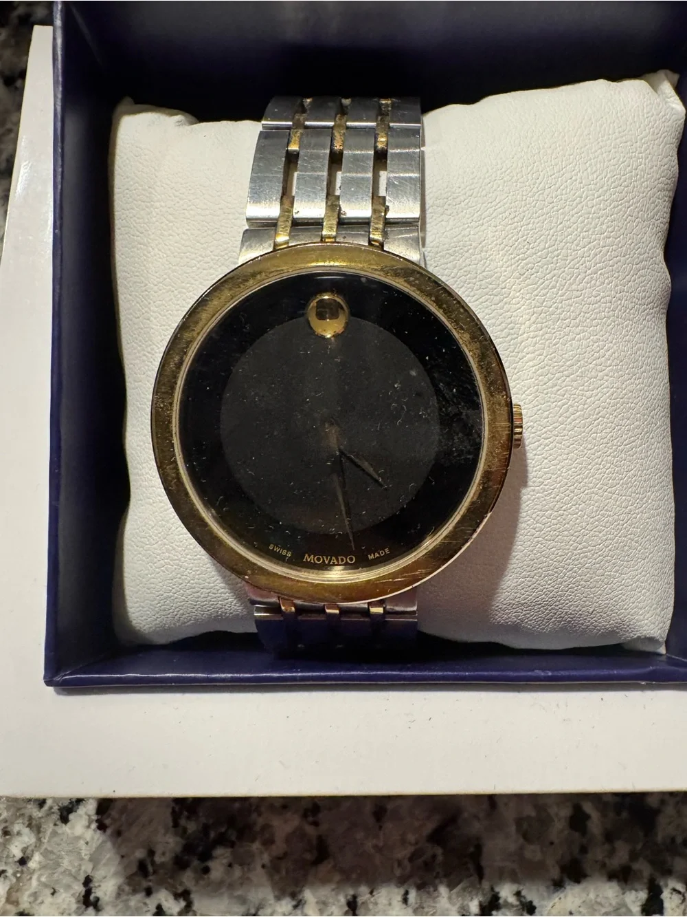 Movado BOLD Two-Tone Black Dial Museum Watch with Gold/silver  Accent